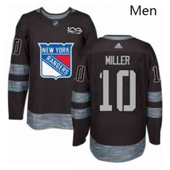 Mens Adidas New York Rangers 10 JT Miller Premier Black 1917 2017 100th Anniversary NHL Jersey